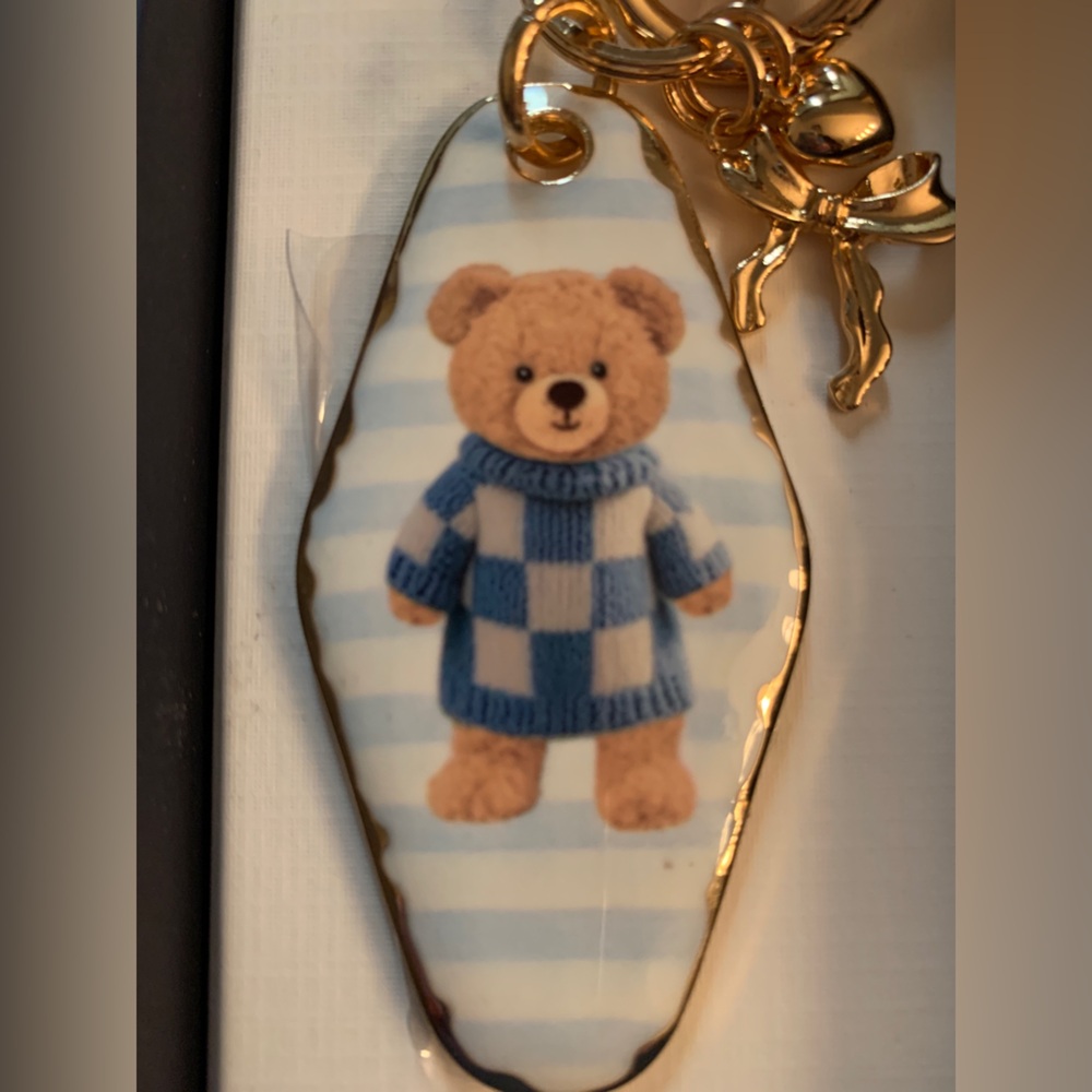 Piper K Teddy Bear Bag Charm/ Keychain New